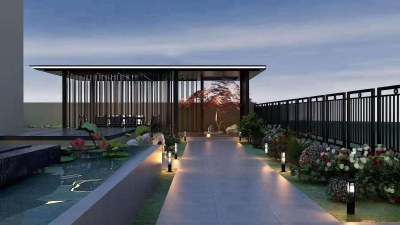 新中式景观庭院3D模型下载